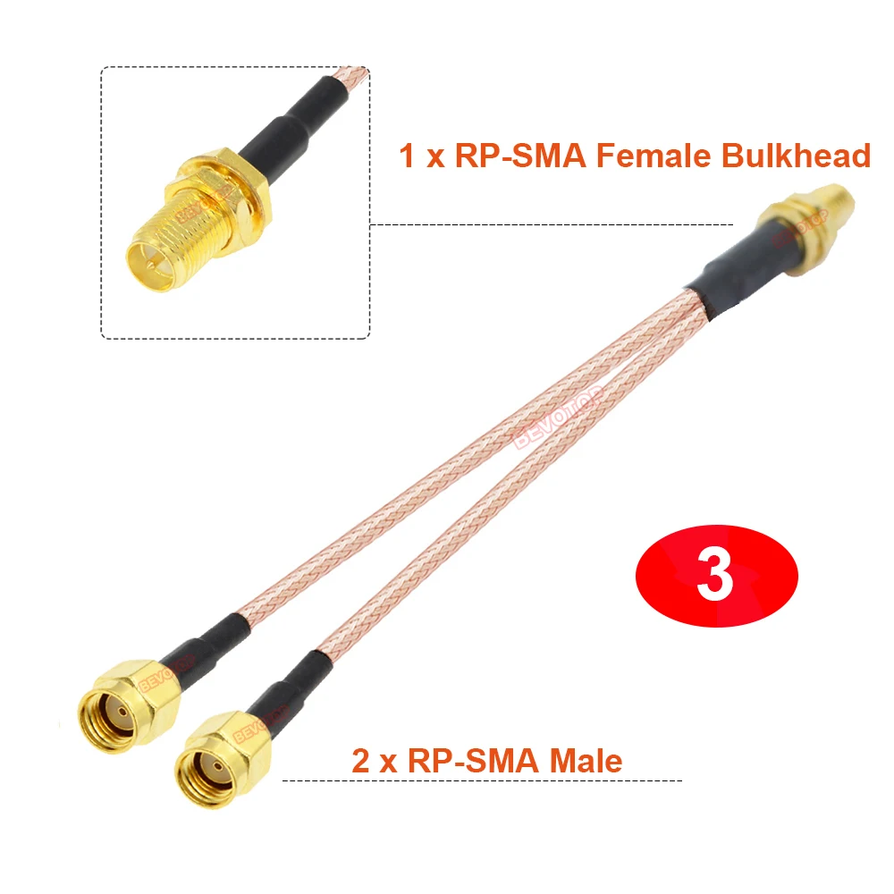 1PCS SMA to Dual SMA Y Type Splitter Combiner Antenna Extension Jumper RF Coax Pigtail Cable for 3G 4G Modem Router SMA Splitter