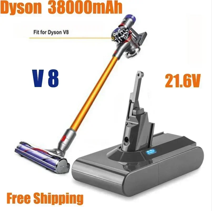 

2024 Dyson V8 21,6 в 38000 мАч Сменный аккумулятор для Dyson V8 Absolute, ручной пылесос без шнура, батарея для Dyson V8