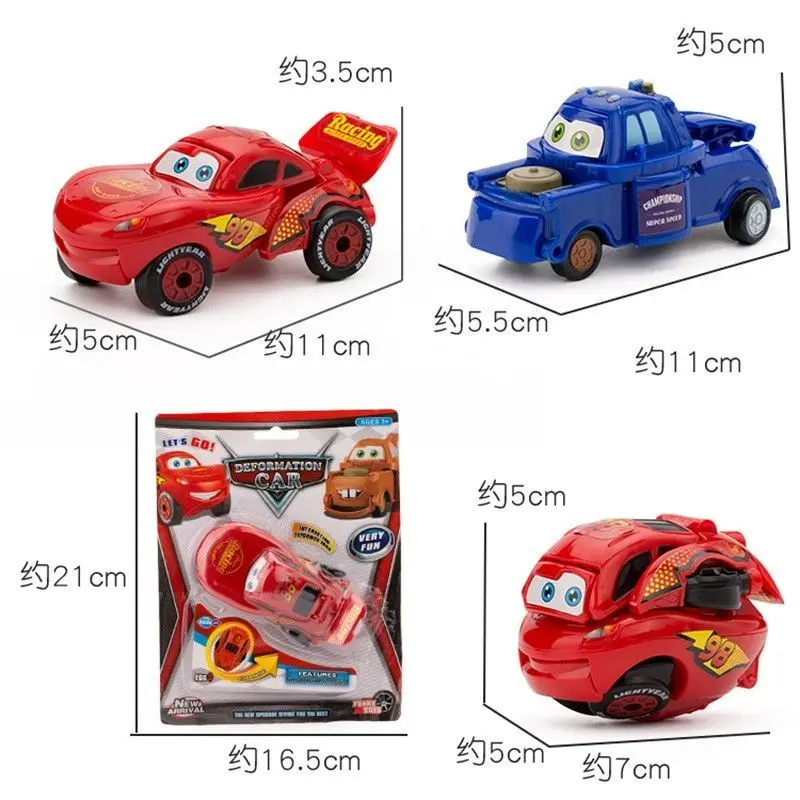 Disney Pixar Cars-model - Lightning McQueen & Mater Transformeerbare auto (niet-glijden) speelgoed, verzamelcadeau voor kinderen