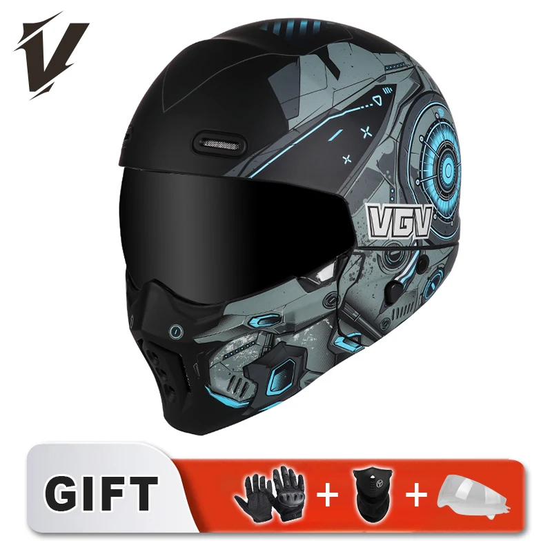 Kask motocyklowy Vgv Cycling Trzyczęściowy Prezent Skorpion Pełny i Otwarty Modularny Kask Motocyklowy Całoroczny Certyfikacja Dot Styl Mecha