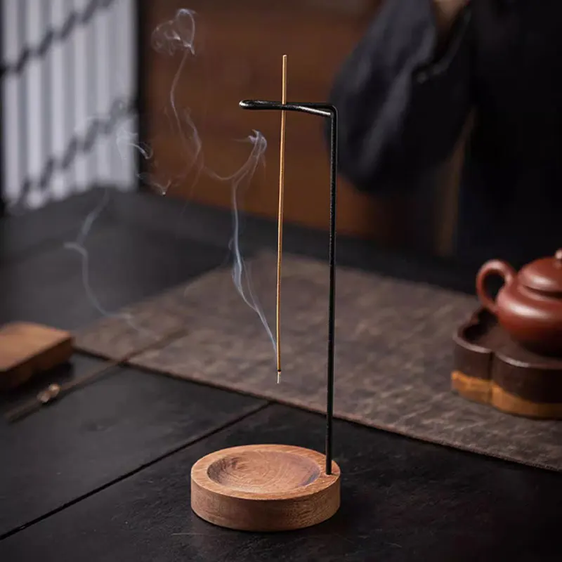 Creative Upside Down Incense Burner Wooden Round Incense Tray Ornament Bedroom Home Yoga Decoration Crafts Incense Stick Holder image 5