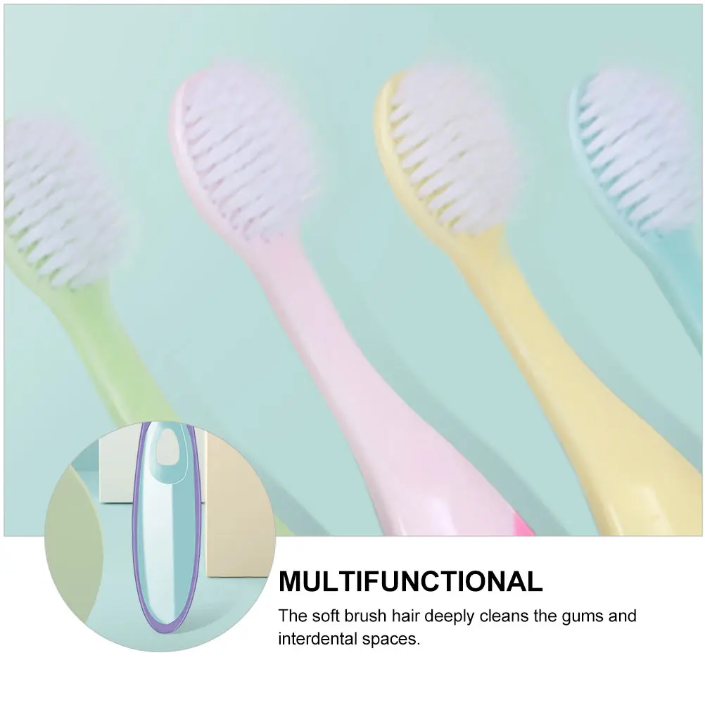 

4pcs 's Soft Bristle Toothbrush al Care Travel Portable Lightweight Strong Cleaning Teeth Tool