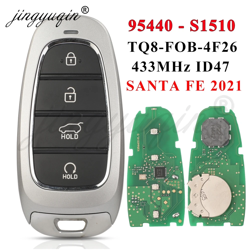 jingyuqin 95440-S1510 For HYUNDAI Santa Fe 2021 22 Smart Proximity Keyless Remote Car Key FOB Control 433MHZ 47 Chip