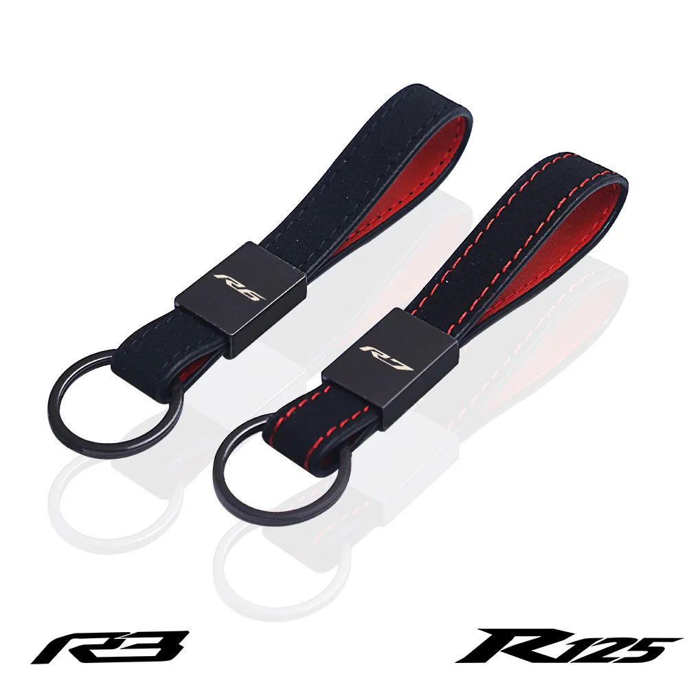 for Yamaha r1 r3 r6 r7 r125 YZF R125 YZF R6 YZF R1 YZF R3 YZF R7 motorcycle key chain leather keychain Car Accessories