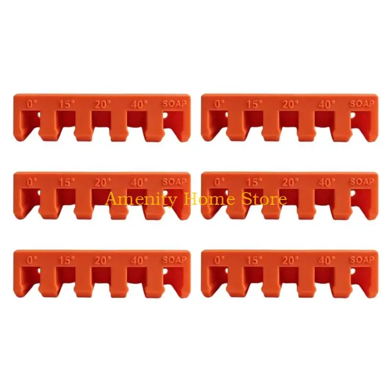 F26C Five-Slot Pressure Washer Tip Rack with 0°, 15°, 20°, 40° and SOAP Labels for Clear, Wall-Mounted Nozzle Storage