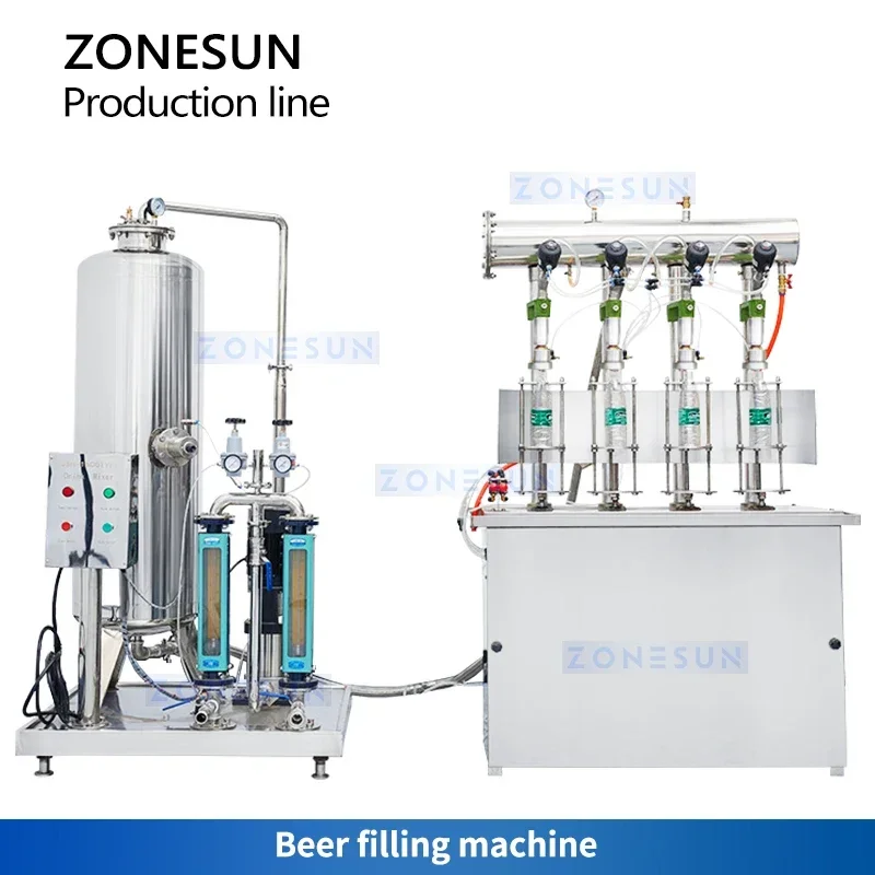 ZONESUN ZS-CDB1 ビールコーラソーダ飲料包装生産ライン二重フィルター混合タンクチラー
