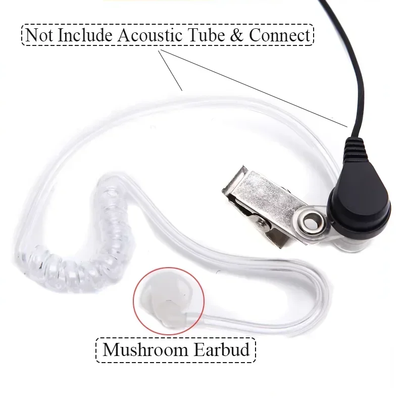 Walkie Talkie Silicone Mushroom Earbuds Eartips 6/10/20/50PCS Replacement Earphones for Two Way Radios Transparent Acoustic Tube
