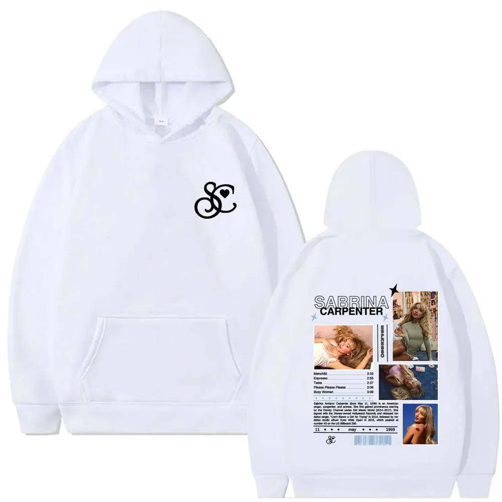 المغني سابرينا نجار ألبوم الموسيقى غطاء هوديي الرجال النساء عادية الصوف المتضخم هوديس للجنسين موضة البوب الموسيقى البلوز