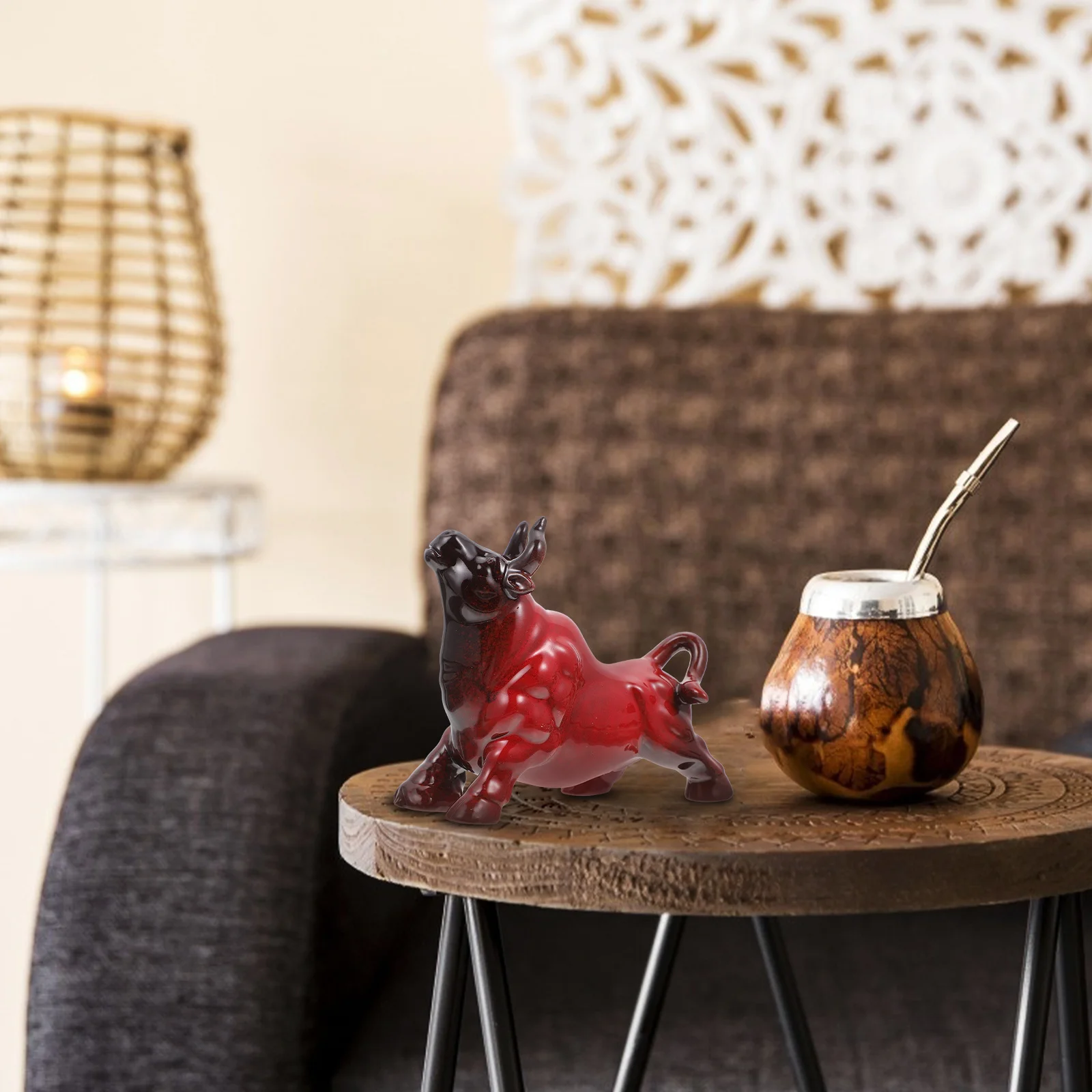 

1Pcs Premium Ceramic Bull Tea Pet Decoration Tea Ceremony Tray Ornament Home Office Desktop Ox Sculpture Prosperity Cattle Decor