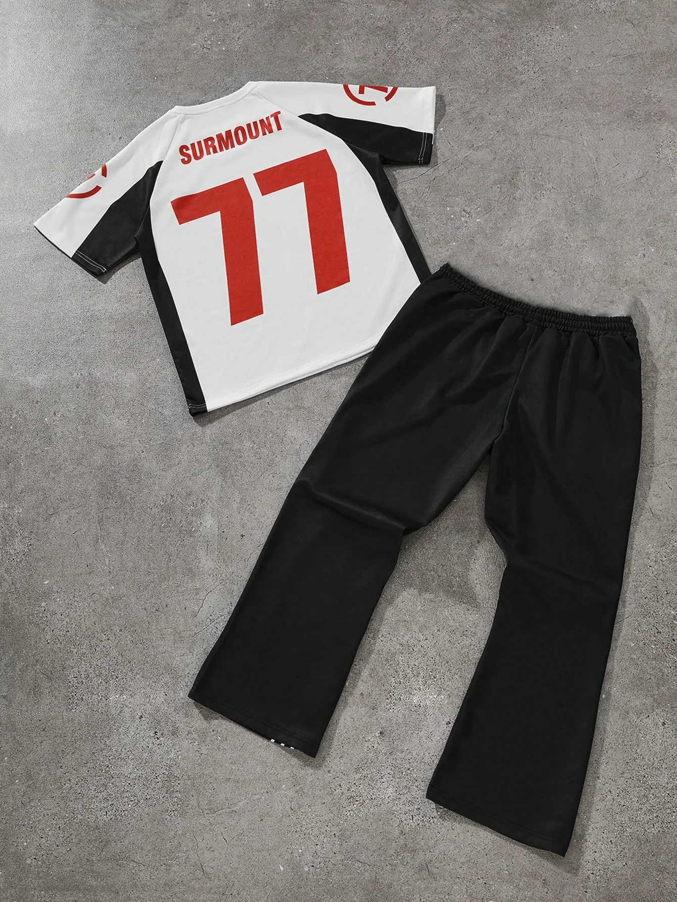 Streetrush Men T-Shirt Pants Set Racing Sports Style Young Street Y2K Men Boy Friends Gifts Quick Dry Outdoor Trendy Sportswear