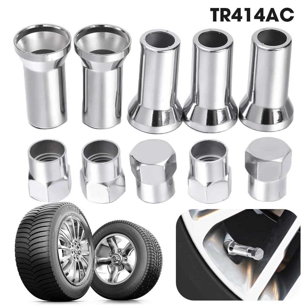 10Pcs Valve Cap Set Chrome Car Truck Tire Wheel Tyre Valve Stem Hex Caps with Sleeve Covers Wear Parts