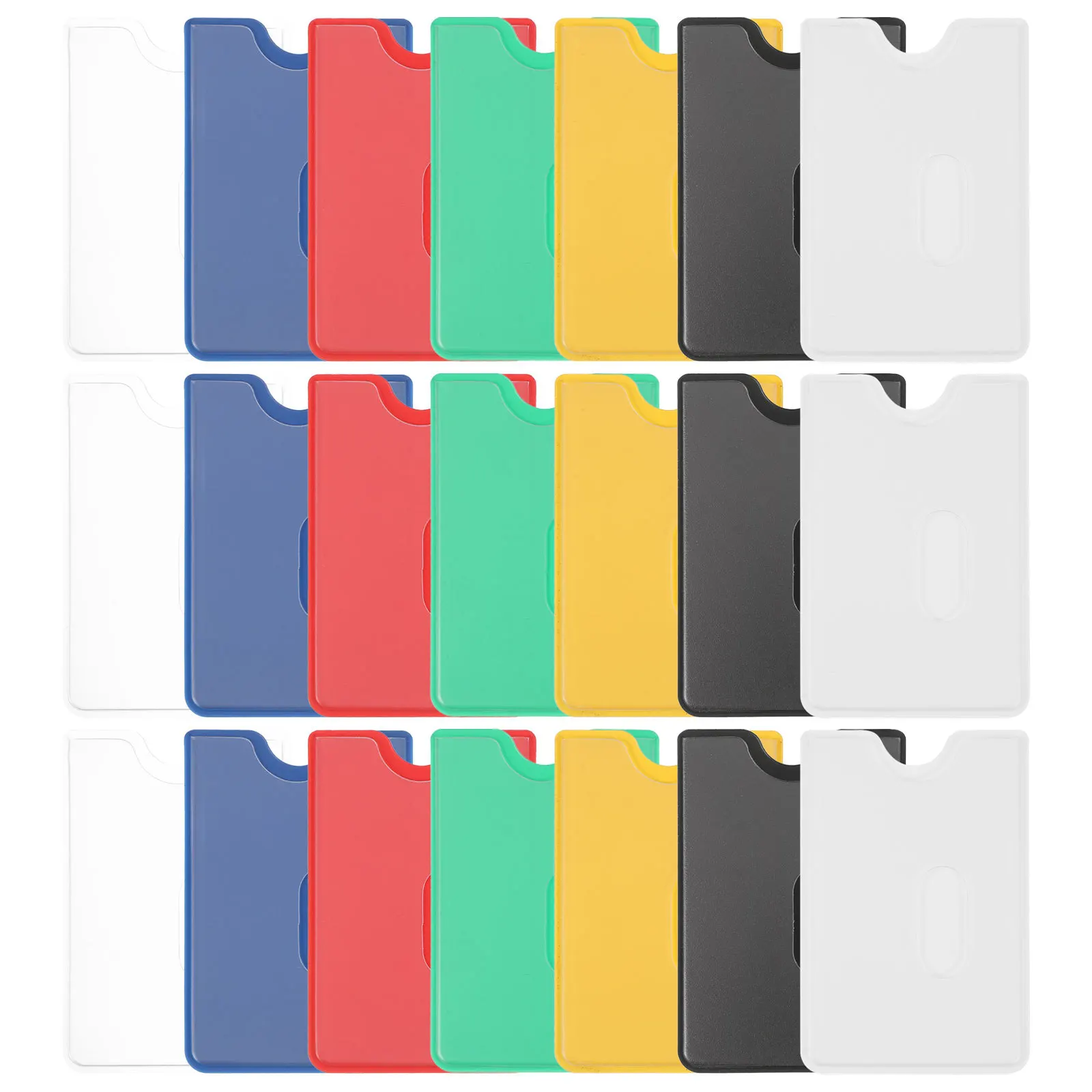 

42Pcs PVC Card Sleeves Multi Functional Id Card Protector Sleeve for Debit Transit Cards Smooth Finish Secure Fit Easy Carry