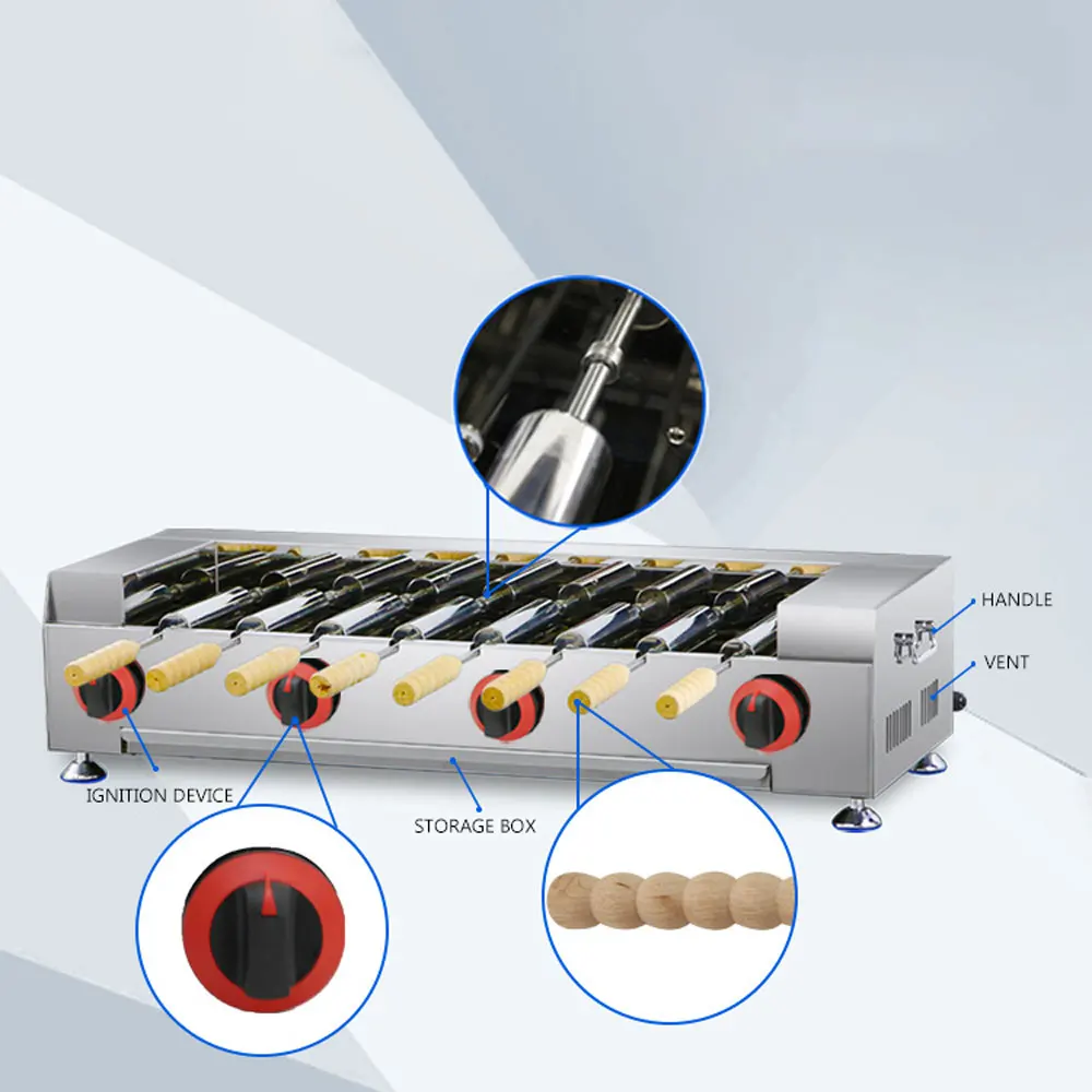 الوافدين الجدد كعكة دونات آلة المجرية الأفقي الخبز صانع الآيس كريم مخروط لفة كشك معدات الخبز #4