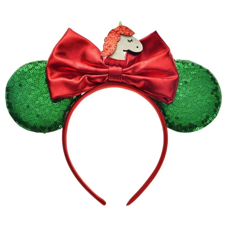 Disney Christmas Headbands red Mickey Minnie Hair Band Girl Cosplay Accessories Children New Year Xmas snowflake party Headwear