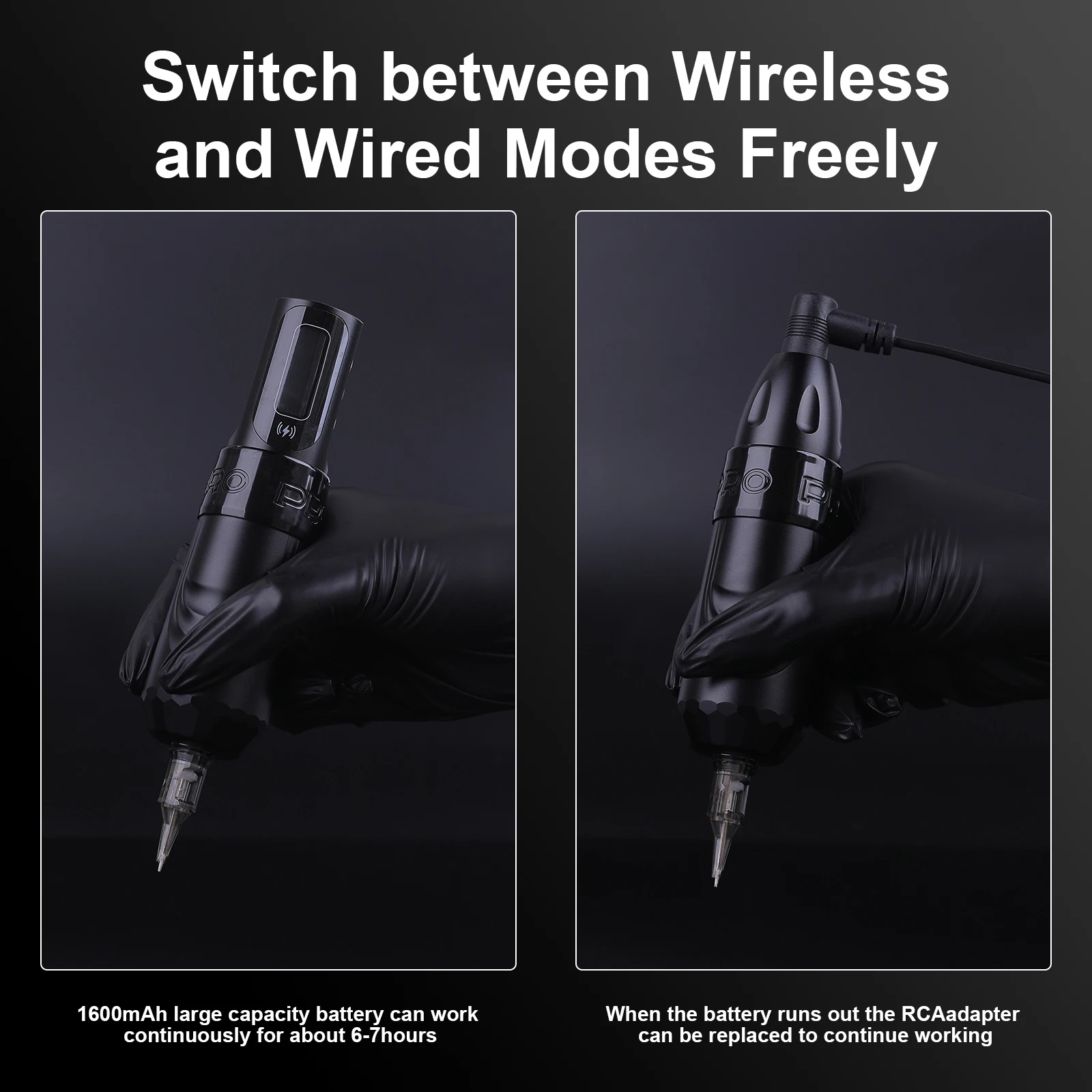 ماكس برو المهنية اللاسلكية ماكينة رسم الوشم التجميلي القلم 4.0 مللي متر 1800 مللي أمبير Coreless موتور قلم الوشم لفناني الوشم مع بطاريتين