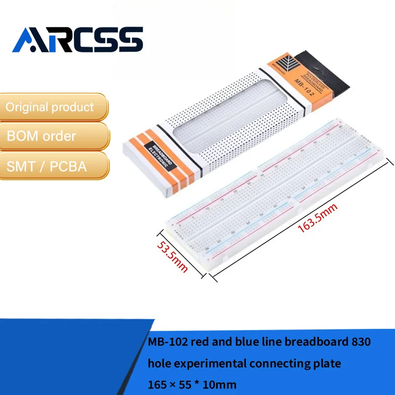 MB-102 red and blue line breadboard 830 hole experimental connecting plate 165 × 55 * 10mm