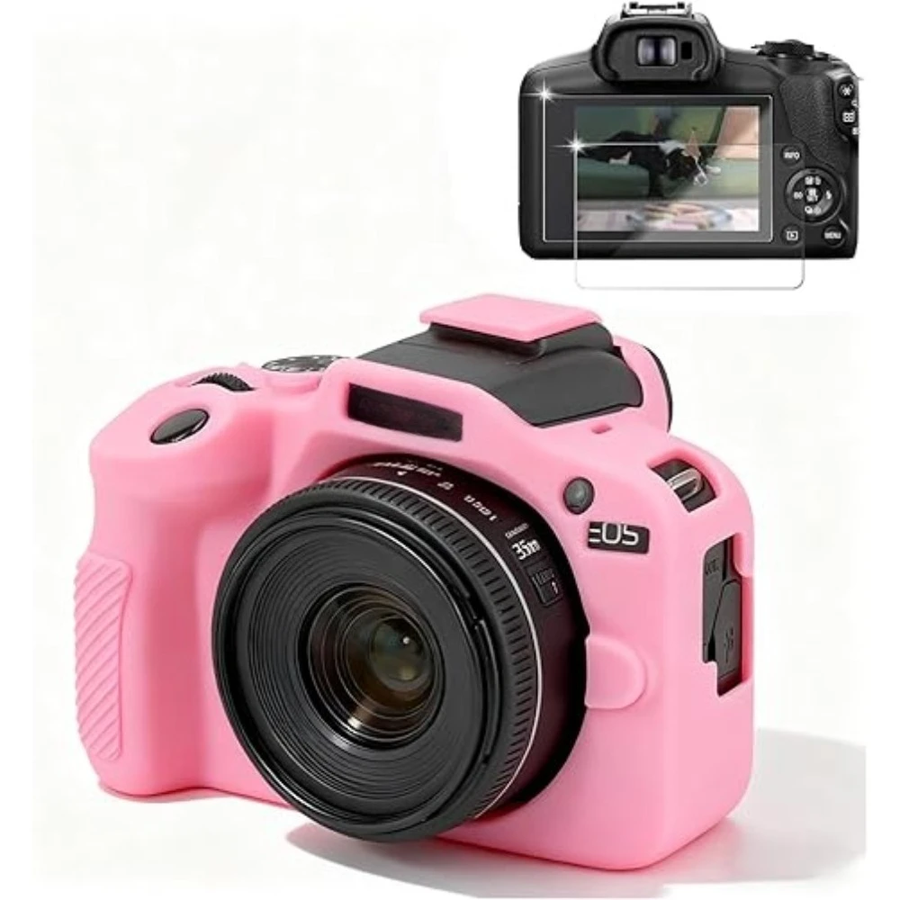 

Rubber Camera Body Cover Skin Silicone Protective Case Sleeve,For Canon EOS R100 , Silicone Armor Skin Case + Free Tempered Film