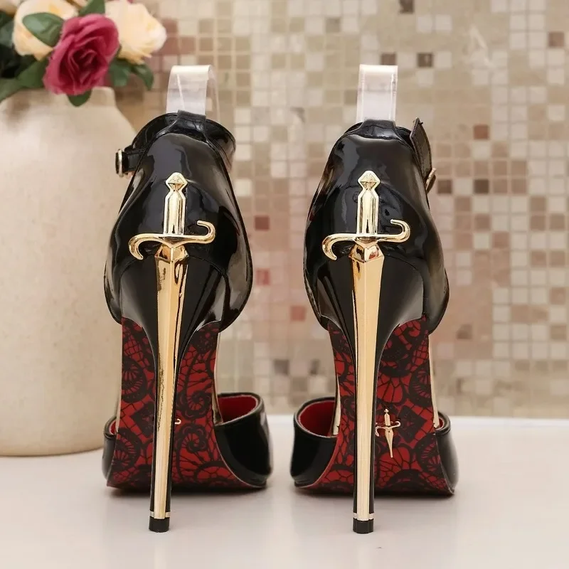 2026 Summer Sexy Gold Metal High Heels Shoes Women Pumps Designer Black Dress Shoes Fashion Party Prom Wedding Shoes For Women