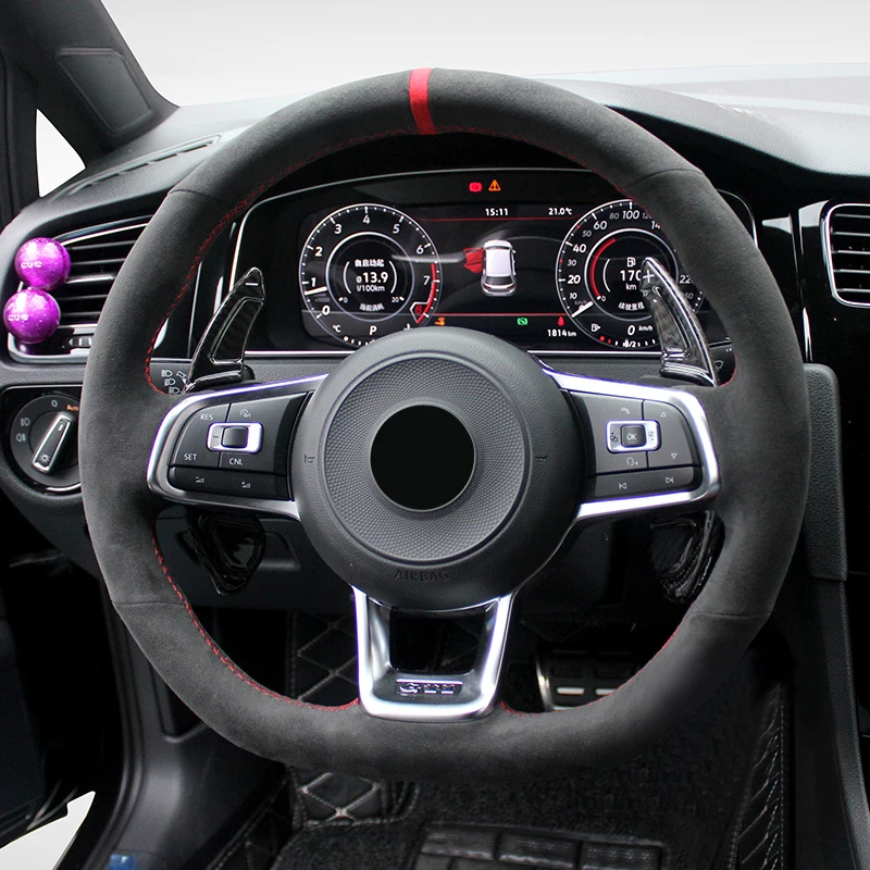 

Подходит для Volkswagen Golf GTI 7 GTD GTE 7 R 7 Polo (R-Line) на заказ, чехол на руль автомобиля из алькантары 2013-2021 гг.