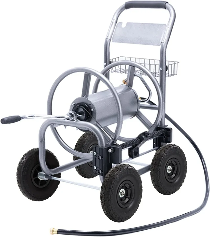 

Giraffe Tools Hose Reel Cart with Wheels Heavy Duty, Industrial Hose Reels for Outside, 250-Feet of 5/8" Hose Capacity