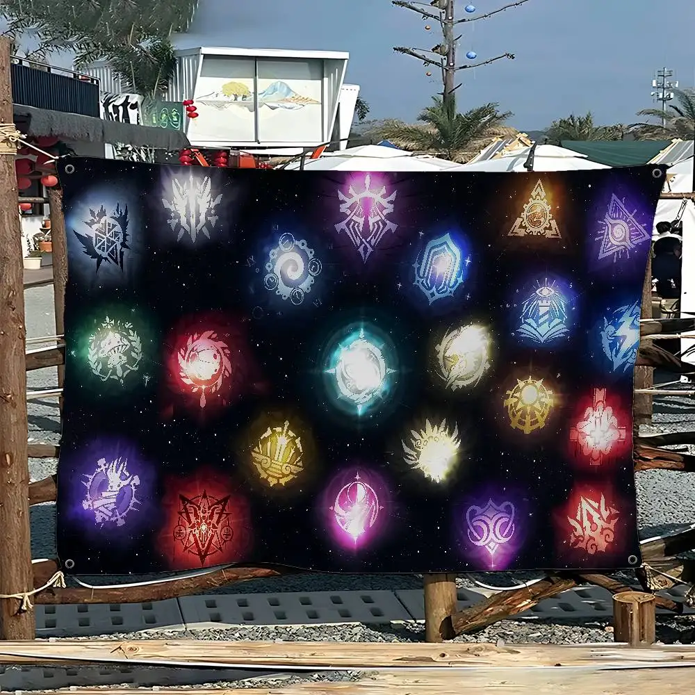 Anime L-Lord Of M-Mysteries Colorful Flag Wall Hanging Bohemian Wall Banner Mandala Indoor Art Decor