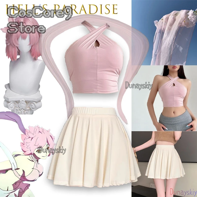 

Hell's ParadiseTao Fa Wig Pink Peach Cosplay Wig Scalp Top Split Clip Gradient Anime Game Role Play Hairpiece Cos Props Sexy Cos
