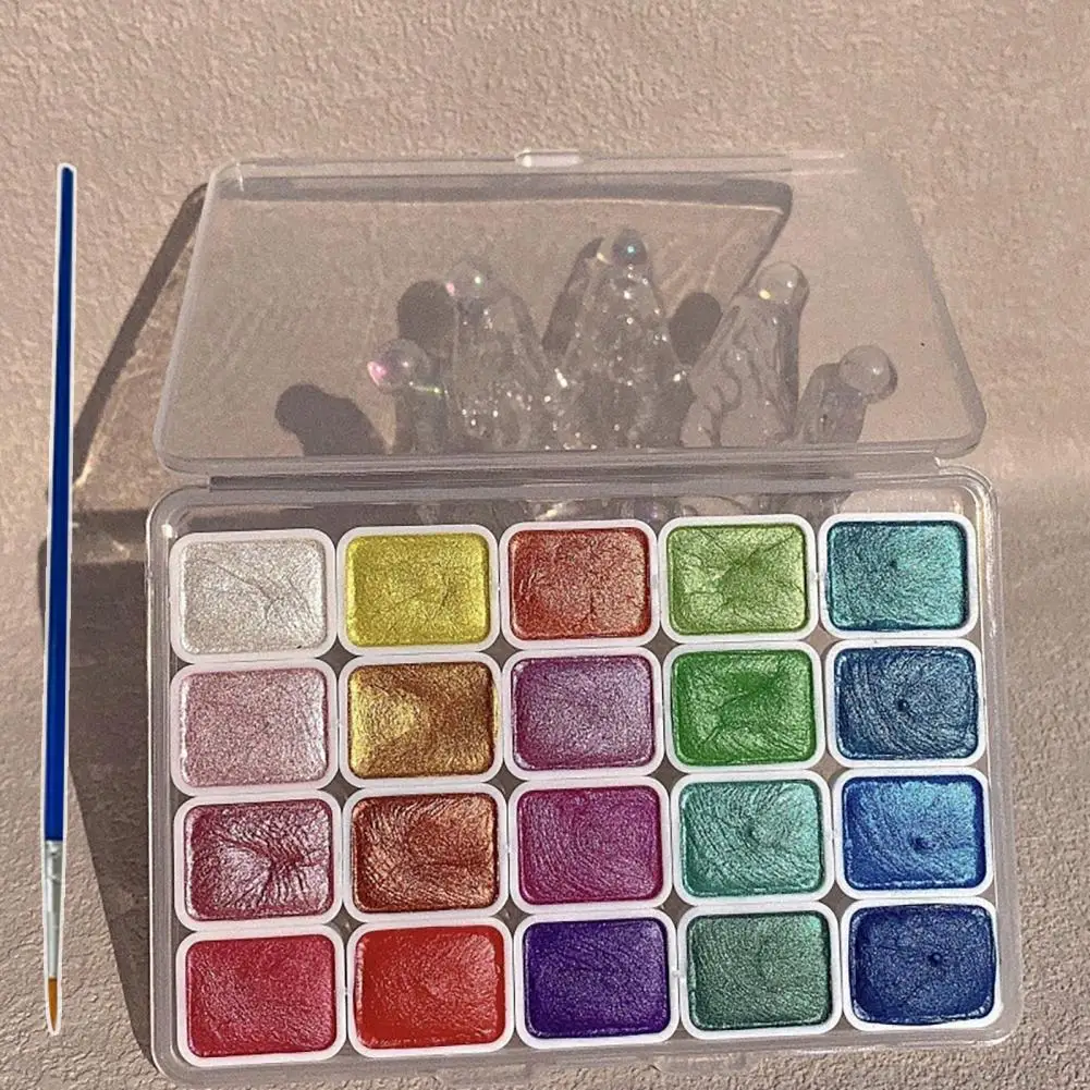 Cat air Profesional seniman, 20 cat air Glitter Set cat air profesional dengan pencampuran pigmen halus tinggi portabel untuk seniman