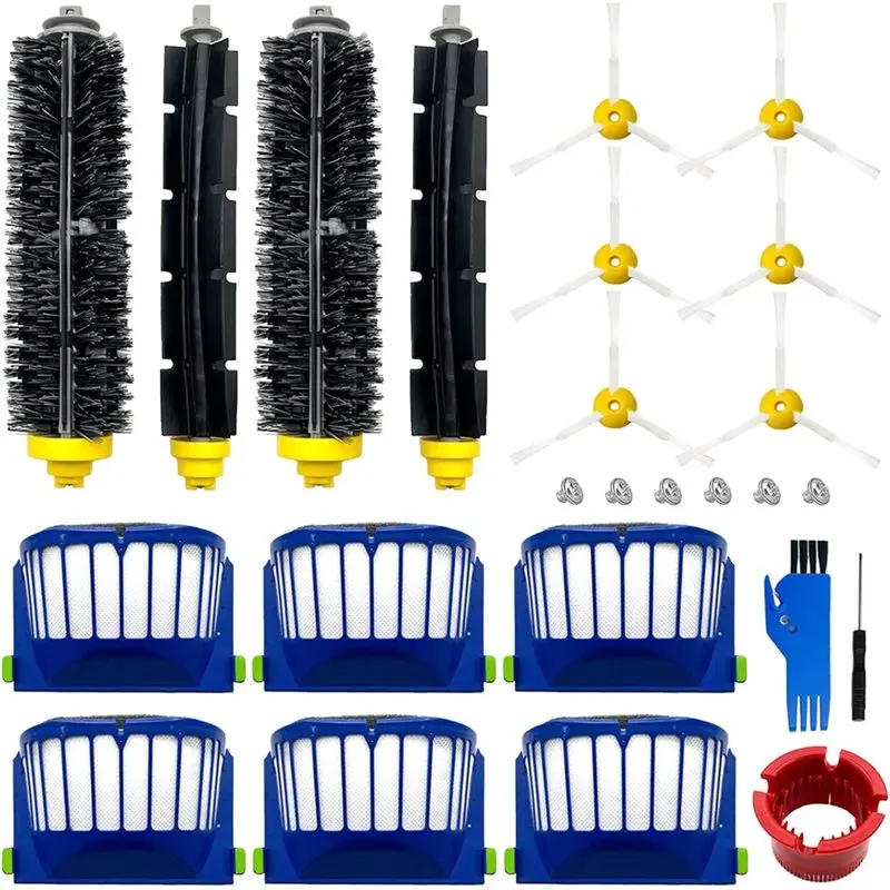 

A83G-Replacement Parts Kit For Irobot Roomba 600 Series & 500 Series Robot Bristle & Beater Brush, Filter, Side Brush
