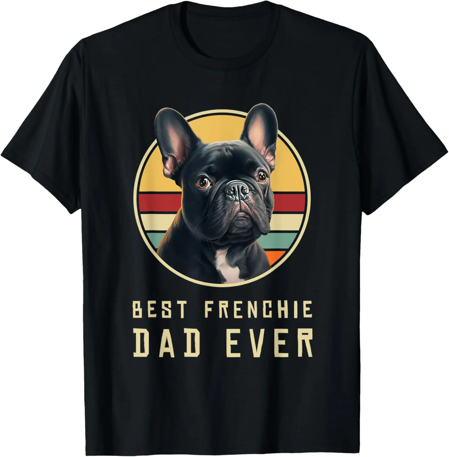 Funny French Bulldog Retro Outfits Clothes Frenchie Dog Dad T-Shirt