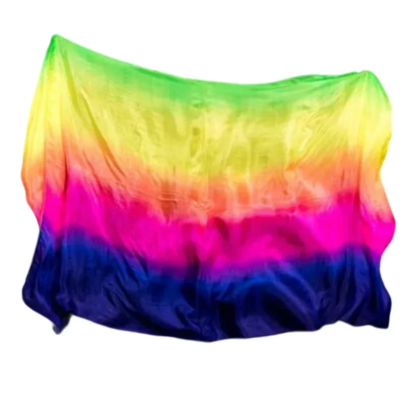 Promotie Hot Selling Buikdans Zijden Sluier Voor Vrouwen Licht 5 Mommes 100% Zijde Buikdans Sjaals Wraps Gradiënt 250 cm