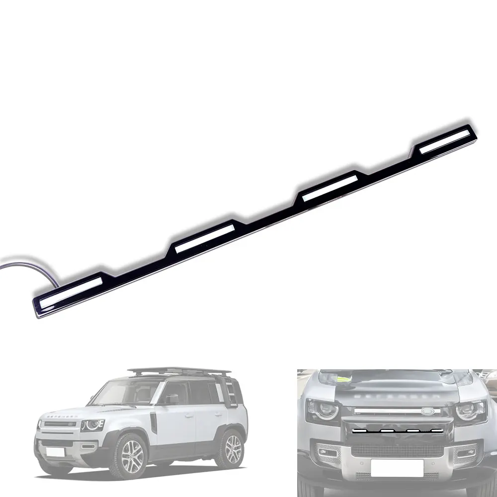 New Under Front Center Grille Grill Moulding Strips Light For Land Rover Defender 2020 2021 2022 2023 2024