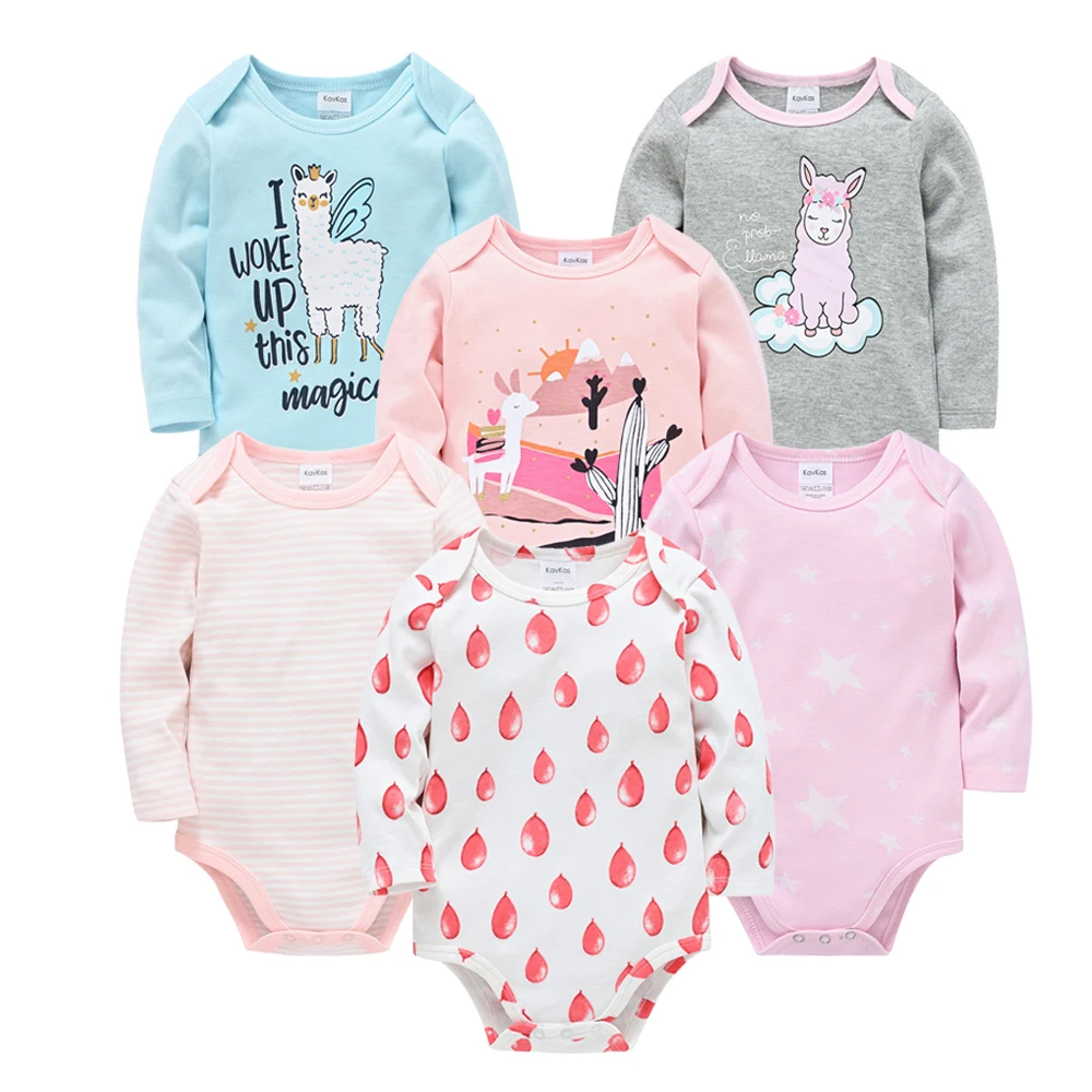 2023 Baby Boy Bodysuit 3 PCS 6 PCS Spring Cotton Girls Clothes Long Sleeve Cartoon Print Newborn Body bebe Clothing