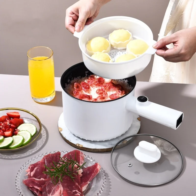 2 Gear Temperature Electric Hot Pot 1.5L Non Stick Multifunctional Mini Cooker For Kitchen Dorm view 4