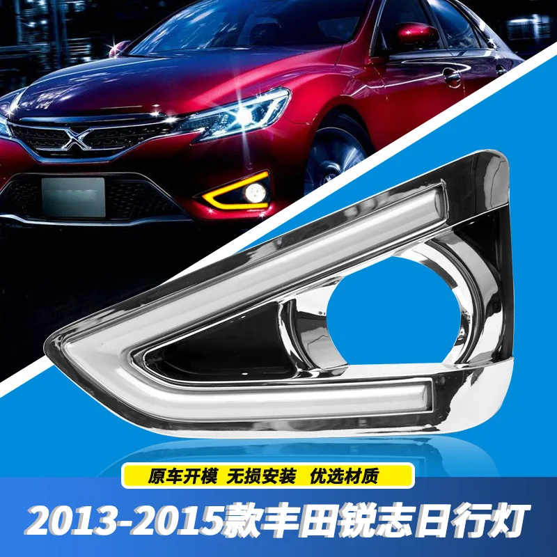 

1 пара для Toyota MARK X REIZ 2013 2014 2015 2016-2018 светодиодные противотуманные фары с динамическим желтым указателем поворота автомобиля DRL дневные ходовые огни