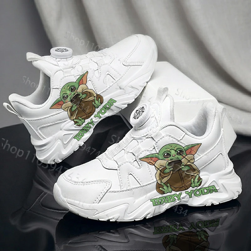 Ships in 24 Grogu Kids Casual White Shoes Popular Pattern Printed Hot Selling Products Selection Free Shipping Flat Shoes