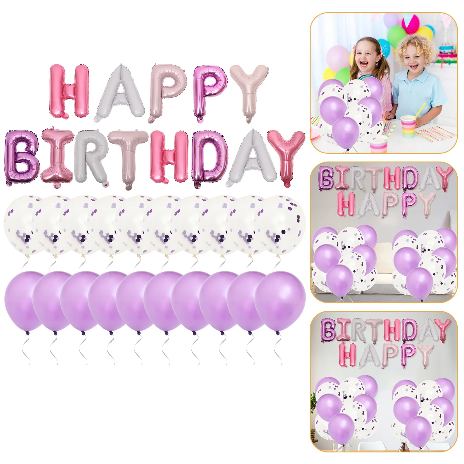 Birthday Balloon Set Aluminum Film Latex Decorations for Kids Party Scene Festival Wedding Happy Atmosphere Photo Props