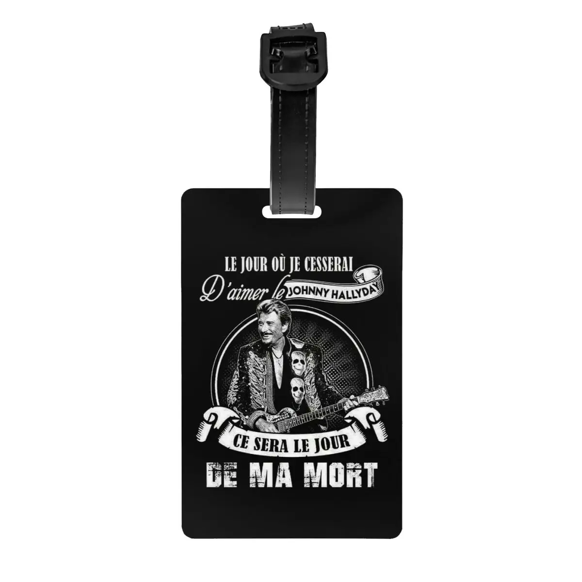 Johnny Hallyday French Singer Luggage Tag for Suitcases Funny Heavy Metal Rock Baggage Tags Privacy Cover Name ID Card