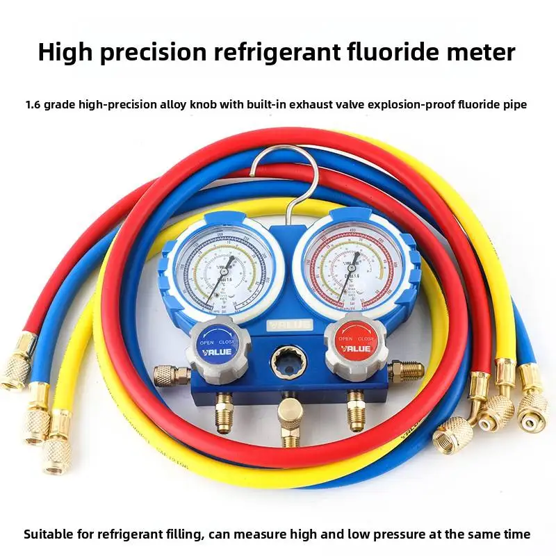 مجموعة قياس مشعب R134a للخدمة الشاقة VMG-2-R134a-B، مثالية لخدمة التيار المتردد للسيارات والمنزلية #1