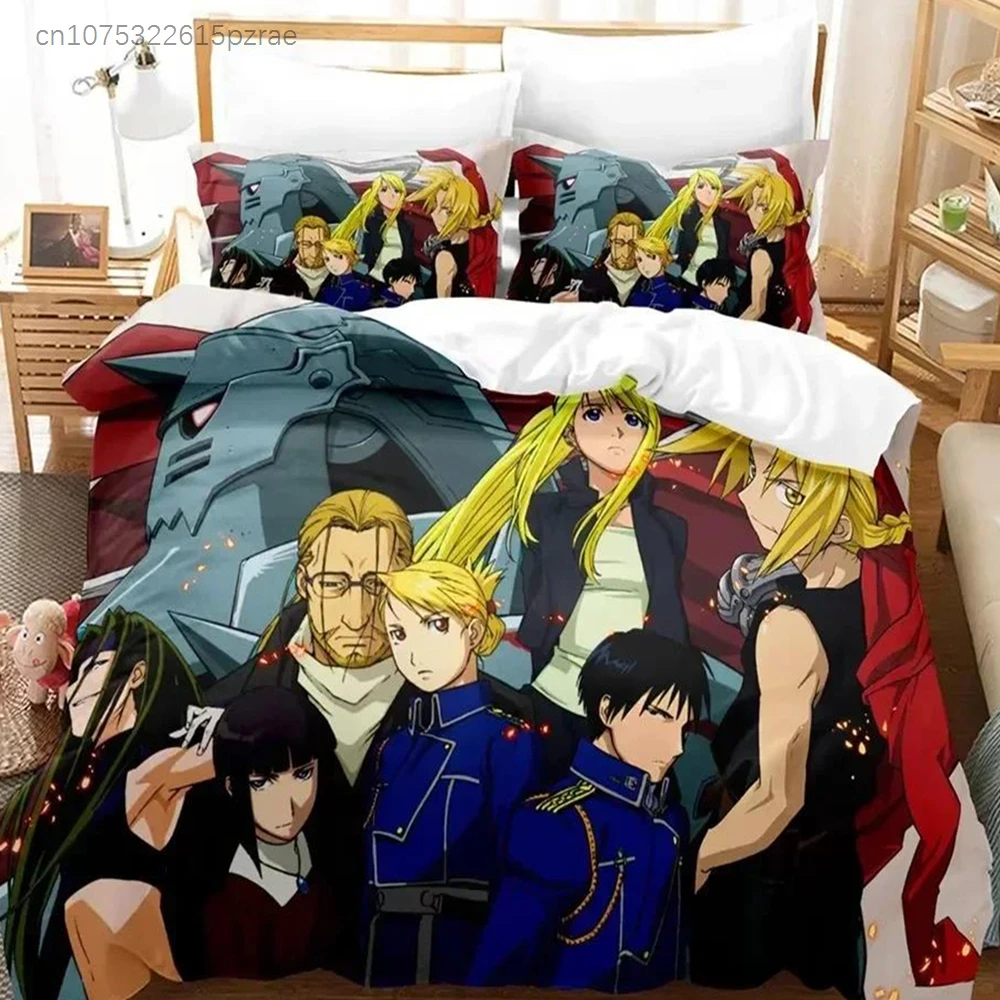 3D Print Anime Fullmetal Alchemist Bedding Set Bedroom Soft Modern Bedspreads Comefortable Duvet Cover Quilt Cover Pillowcase