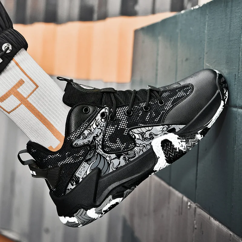 Kids Sneakers Casual Athletic Walking Sneakers Male Black High Quality Trend Platform Running Basketball Shoes for Men 2026
