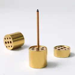 Decorative Mini Incense Holder Copper Heat-resistant Incense Base with 9 Hole Creative Sandalwood Incense Burner Home Decoration