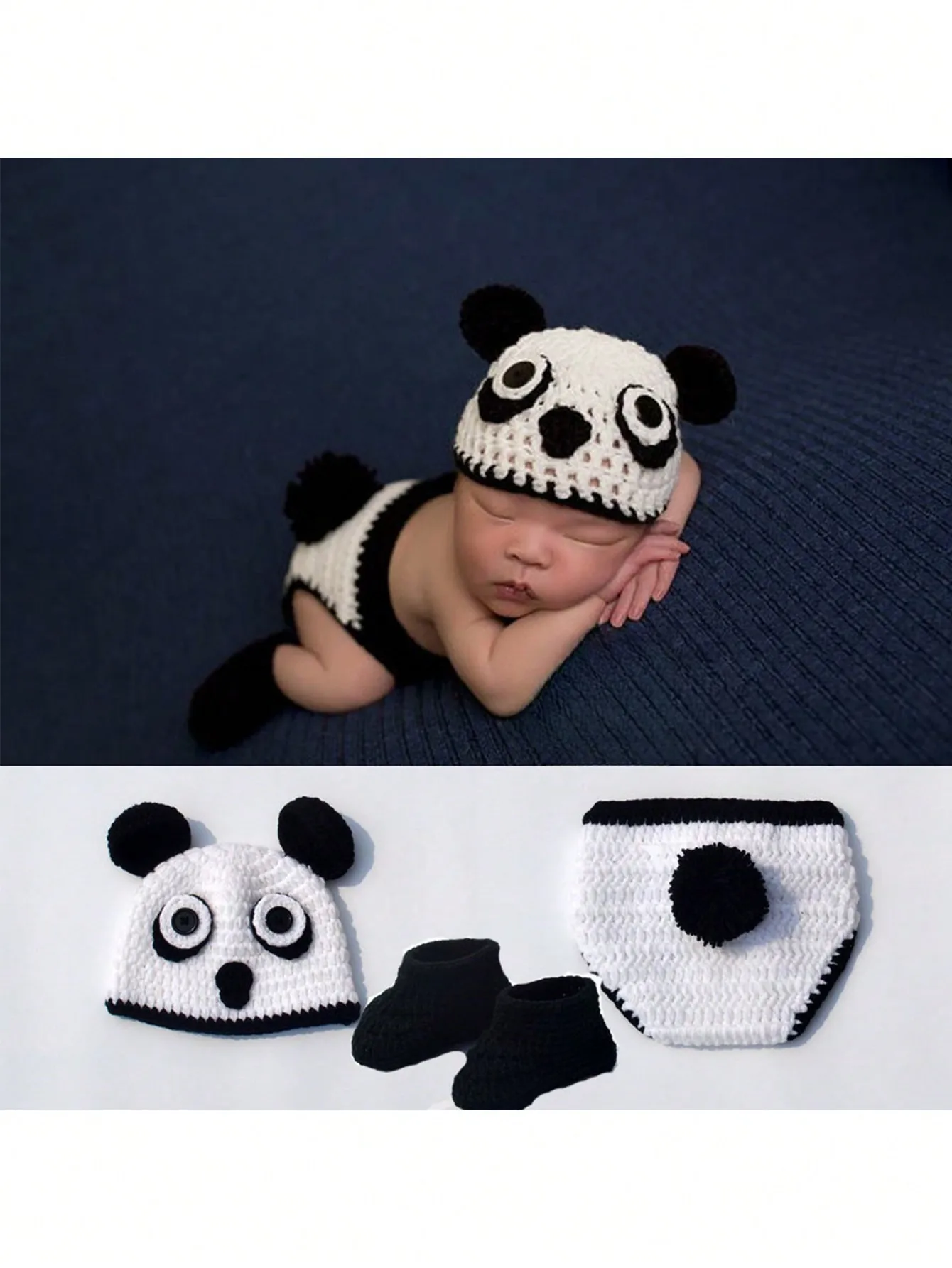 Newborn baby photography props baby knitted clothing , cute puppy elephant panda photography props clothes