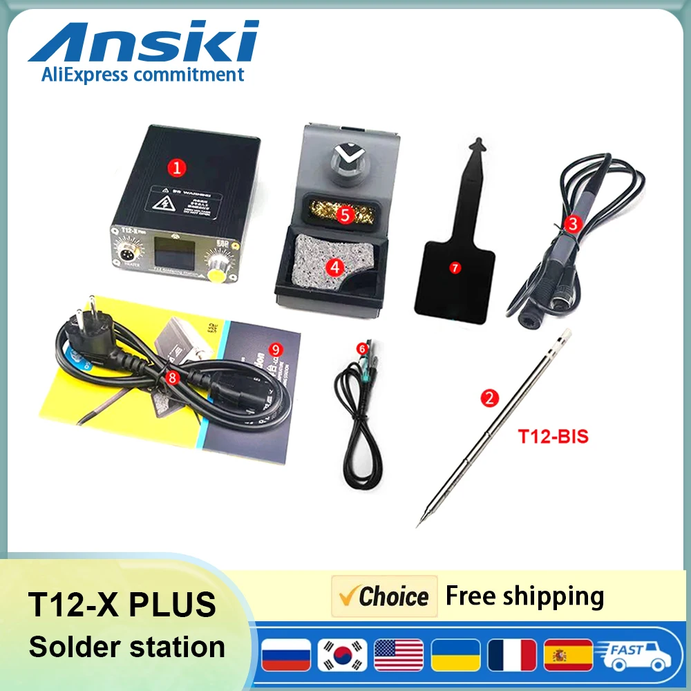 OSS T12-X Plus Solder Station 75W Digital Display Constant Temperature With T12-BLS Tips For Precision Welding Repair Tools