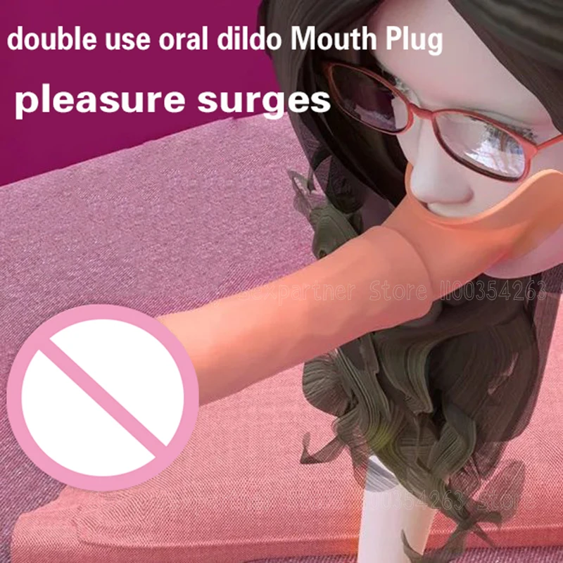 جديد سيليكون فتح الفم التوصيل دسار الكمامة الفم القضيب التوصيل الرقيق العميق ثورا مزدوجة الفم Bdsm عبودية الكبار ألعاب الجنس لعب للمرأة #1