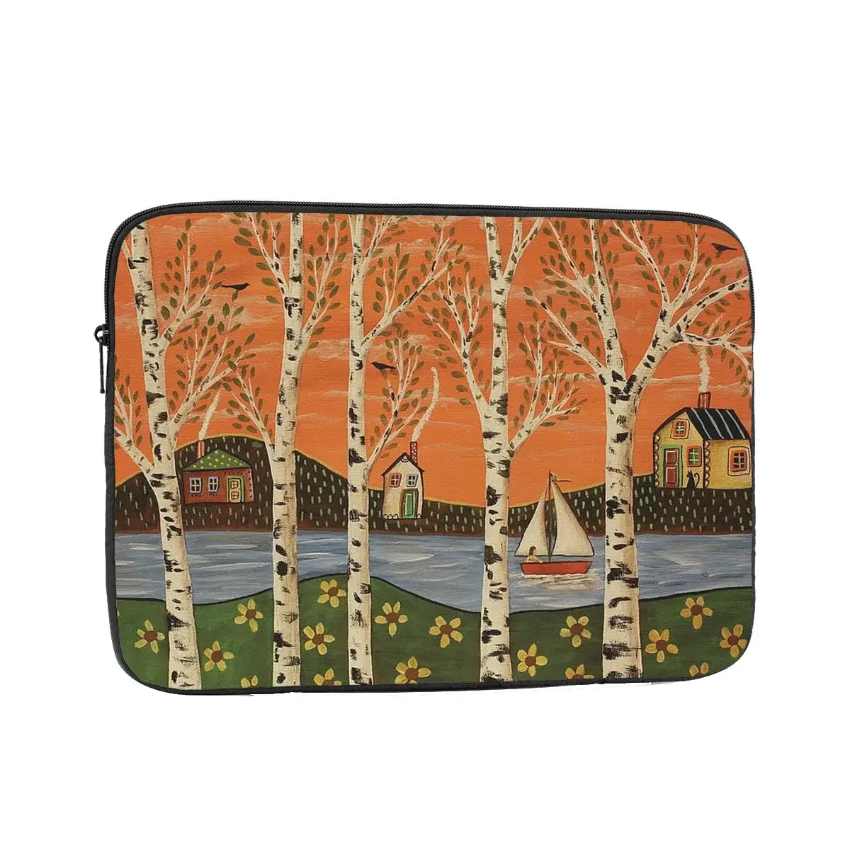 Laptop Sleeve Case 10 12 13 15 17 Inch Notebook Sleeve Cover Bag Retro Rural Color City Karla Gerard Shockproof Case