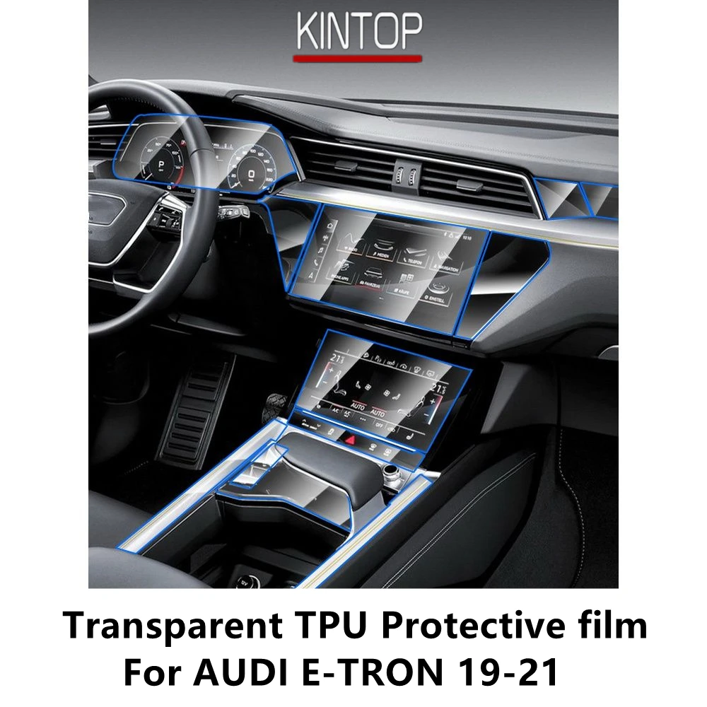 For AUDI E-TRON 19-21 Car Interior Center Console Transparent TPU Protective Film Anti-scratch Repair Film Accessories Refit