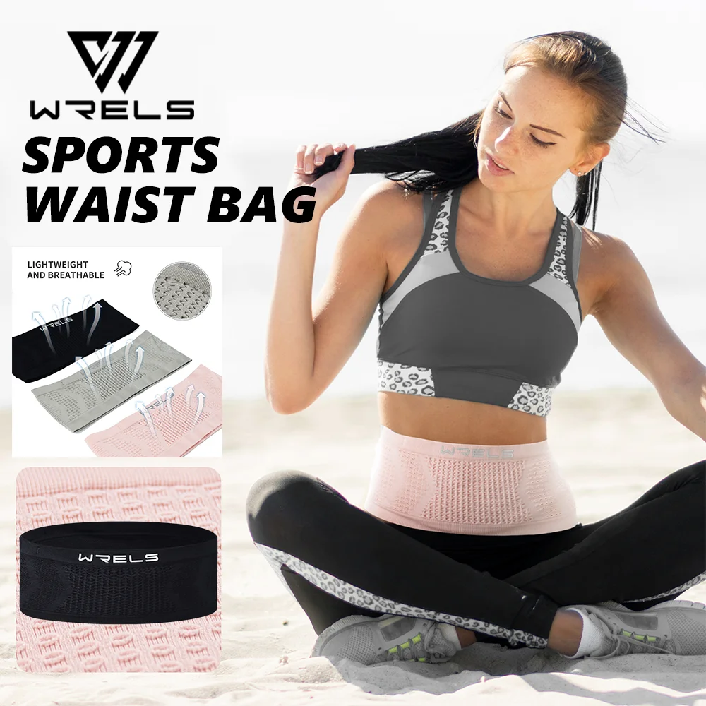 WRELS Outdoor Fitness Invisible Waist Pack Multifunctional High Elastic Portable Waist Belt Bag Men Women Breathable Phone Bag