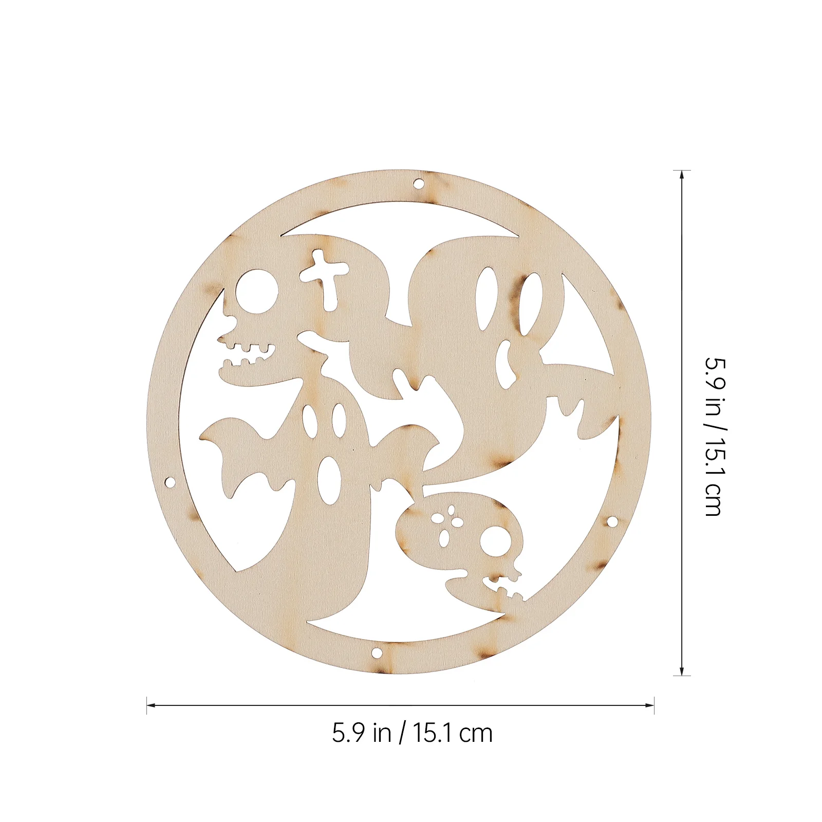 

1pc Wooden Hanging Decoration Halloween Haunted House Theme Party Wall Decor Craft For Ceiling Window Tree Indoor Outdoor Use