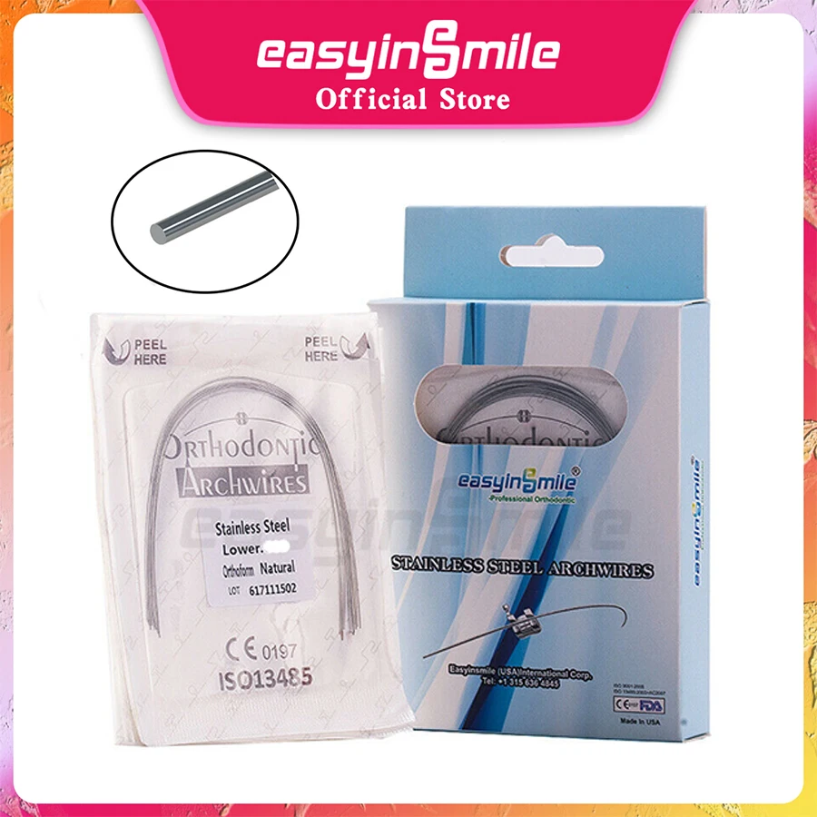 

Easyinsmile 10Packs Dental Arch Wires Stainless Steel Material for Orhto Mini Braces Bracket High Quality Natural Dental Tool