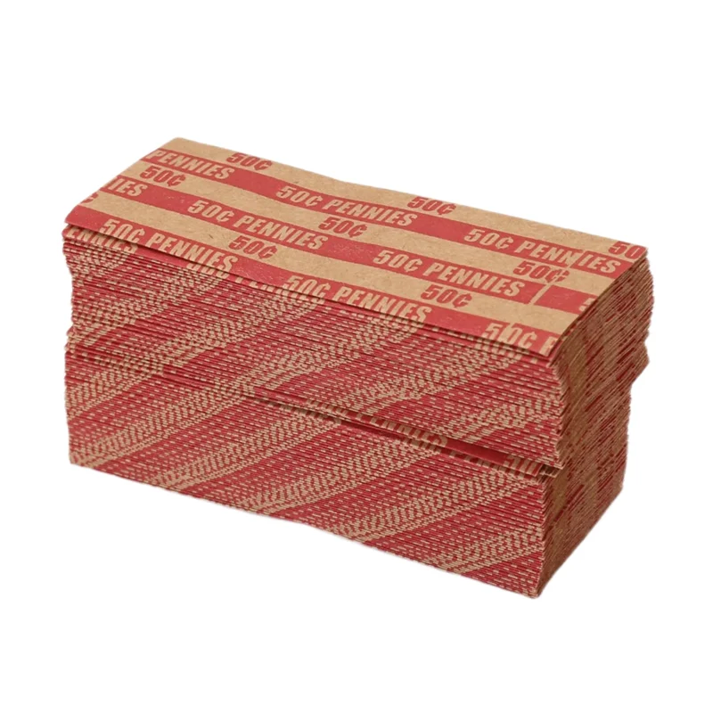 A23F-Penny Coin Wrappers Penny Sleeves Flat Penny Rolls Wrappers 100PCS